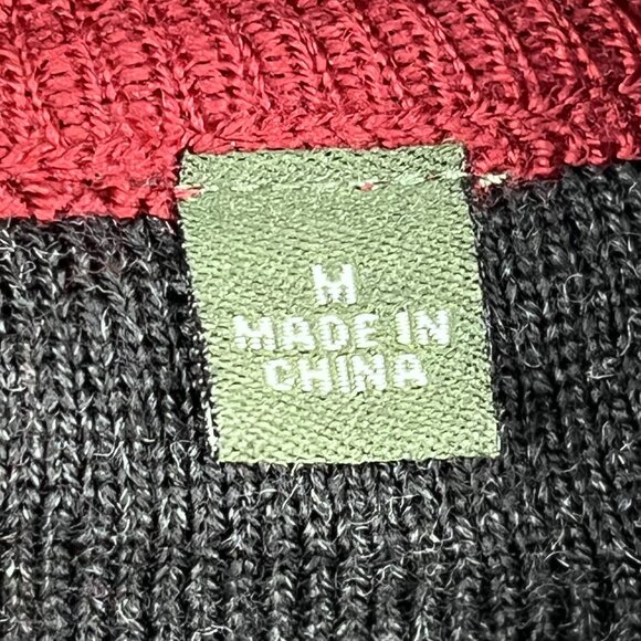 Orvis 1/4 Zip Sweater Mens Medium 100% Wool Red Pullover - Picture 4 of 7